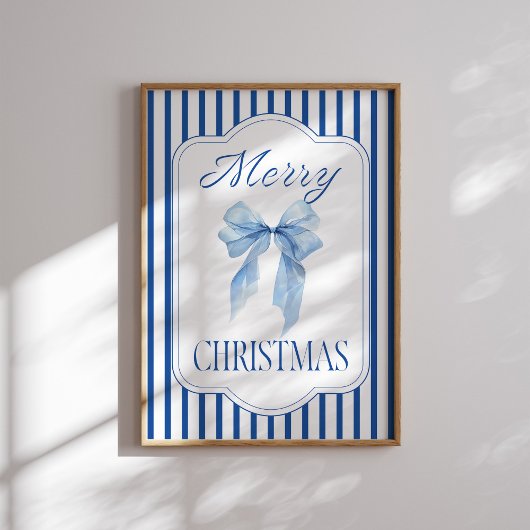 Joyeux affiche de Noël en bleu