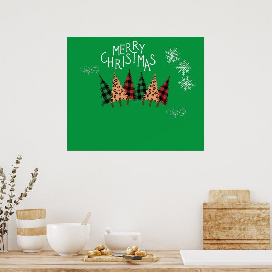 Joyeux affiche verte de Noël (Cuisine)