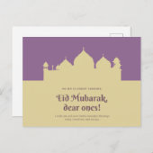 Joyeux Aïd el-Moubarak arabe - Carte postale or (Devant / Derrière)