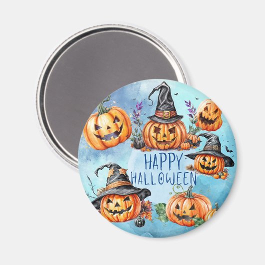 Joyeux aimant Citrouille Halloween (Recto/Verso)