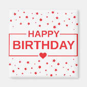 Joyeux aimant de coeurs d'anniversaire (Devant)