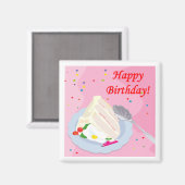 Joyeux Aimant de gâteau d'anniversaire (Recto/Verso)