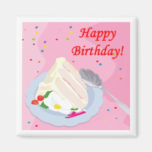 Joyeux Aimant de gâteau d'anniversaire (Devant)