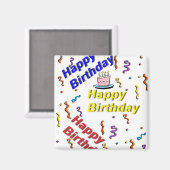 Joyeux Aimant de gâteau d'anniversaire (Recto/Verso)