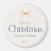 Joyeux Aimant de Noël avec Bow Or (Devant)