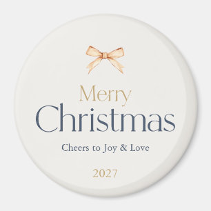 Joyeux Aimant de Noël avec Bow Or