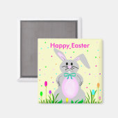 Joyeux aimant modèle lapin de Pâques (Recto/Verso)