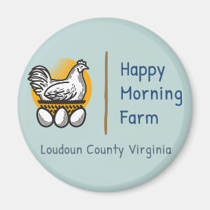 Joyeux aimants frigorifiques de ferme du matin