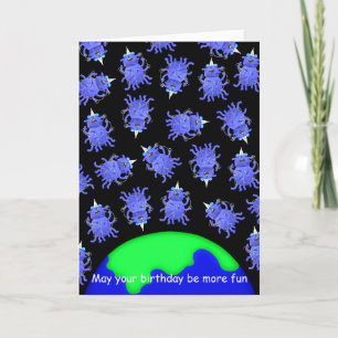 Joyeux alien de carte d'anniversaire quirky par Jo