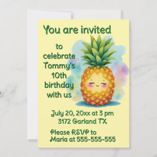 Joyeux ananas fête d'anniversaire Invitation