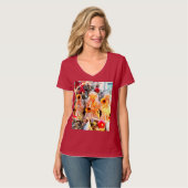 Joyeux anges de Noël trompant T-shirt (Devant entier)