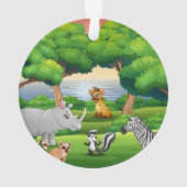 Joyeux animaux de la Jungle dans un paysage (dos)