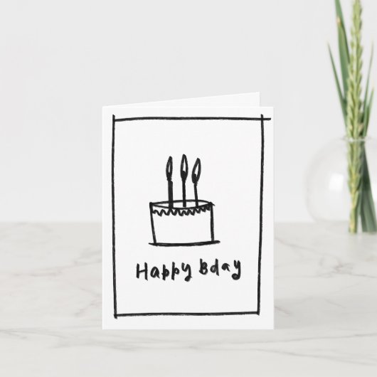 Joyeux Anniv - Minimal - Carte de Vœux Pliée (Devant)