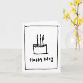 Joyeux Anniv - Minimal - Carte de Vœux Pliée (Fleur jaune)