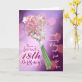 Joyeux anniversaire ! - 18e fleurs roses Carte de  (Fleur jaune)