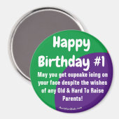 Joyeux Anniversaire #1 cupcake aimant givrage (Recto/Verso)