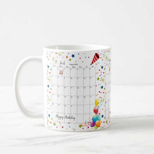 Joyeux anniversaire 2022 août Mug (Gauche)