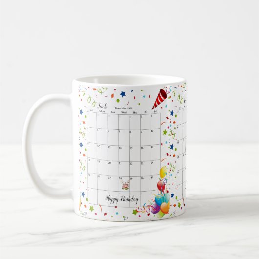 Joyeux anniversaire 2022 Décembre Mug (Gauche)
