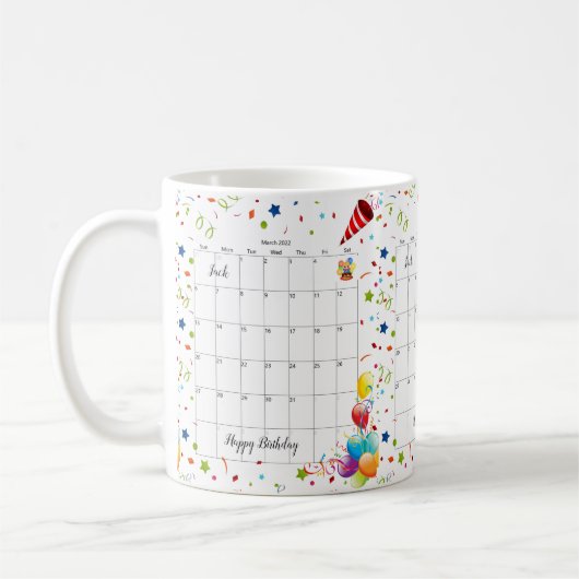 Joyeux anniversaire 2022 Mars Mug (Gauche)