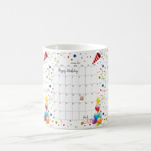 Joyeux anniversaire 2022 Octobre Mug (Centre)
