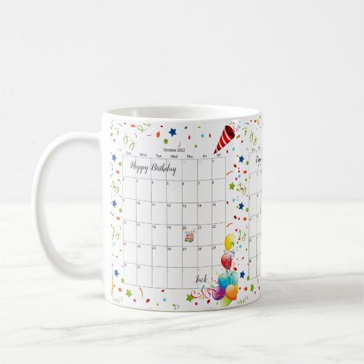 Joyeux anniversaire 2022 Octobre Mug (Gauche)
