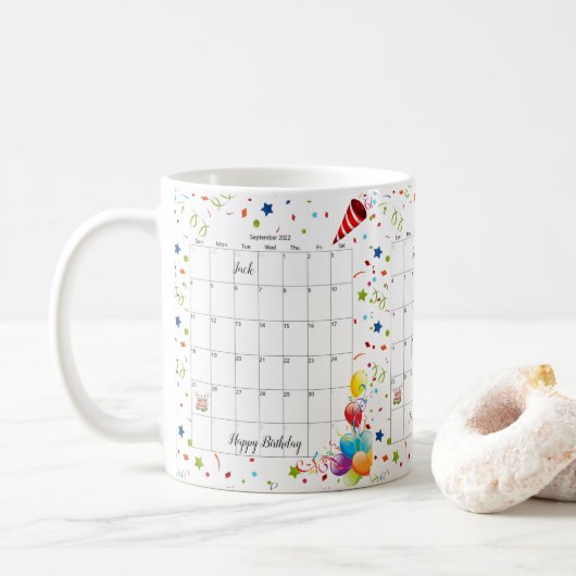 Joyeux anniversaire 2022 Septembre Mug (Avec donut)