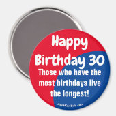 Joyeux Anniversaire 30 Refrigerator Magnet (Recto/Verso)