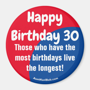 Joyeux Anniversaire 30 Refrigerator Magnet