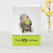 Joyeux Anniversaire 65, Carte de voeux pour la fêt (Fleur jaune)