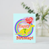 Joyeux anniversaire 7 ans Carte postale Dino Jaune (Debout devant)