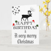 Joyeux anniversaire à la carte de Noël (Fleur jaune)