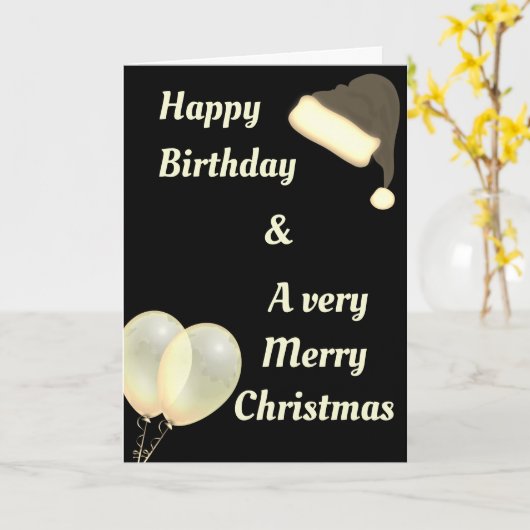 Joyeux anniversaire à la carte de Noël (Fleur jaune)