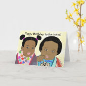 Joyeux anniversaire, à la carte jumeaux (Fleur jaune)