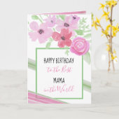 Joyeux anniversaire à la meilleure carte maman (Fleur jaune)