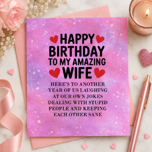 joyeux anniversaire à ma femme incroyable carte Se