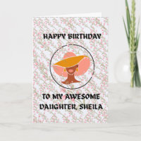 Joyeux Anniversaire ! À ma fille Carte de vœux pli