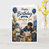 Joyeux Anniversaire à Mon Fils Incroyable Carte de (Fleur jaune)