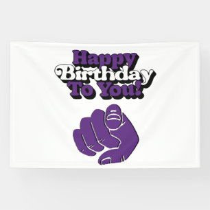 Joyeux Anniversaire À Toi Bannière en Vinyle Viole