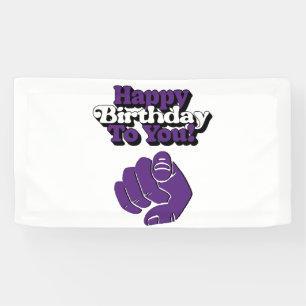 Joyeux Anniversaire À Toi Bannière en Vinyle Viole