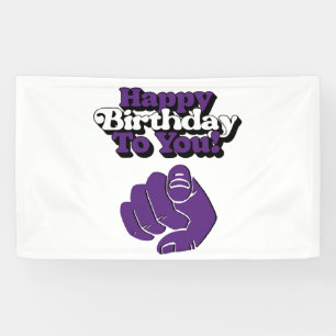 Joyeux Anniversaire À Toi Bannière en Vinyle Viole