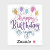 Joyeux anniversaire à ton autocollant (Feuille)