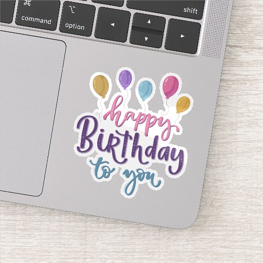 Joyeux anniversaire à ton autocollant (Détail)