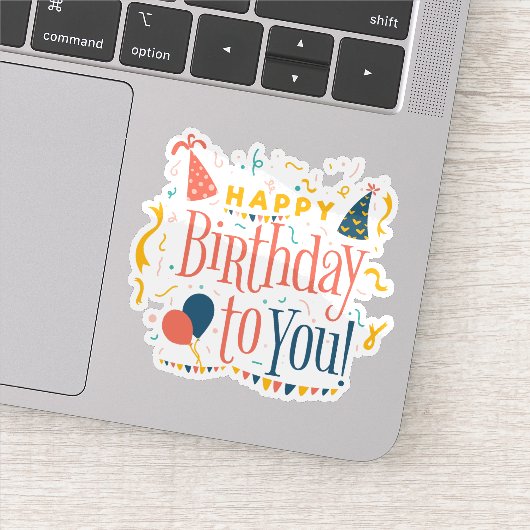 Joyeux anniversaire à ton autocollant (Détail)