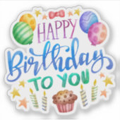 Joyeux anniversaire à ton autocollant (Devant)