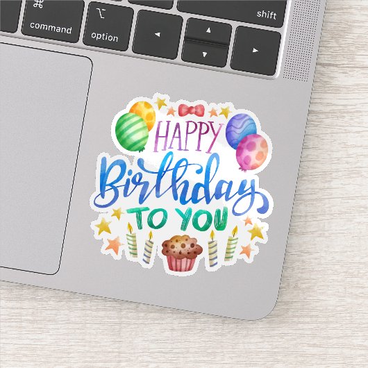 Joyeux anniversaire à ton autocollant (Détail)