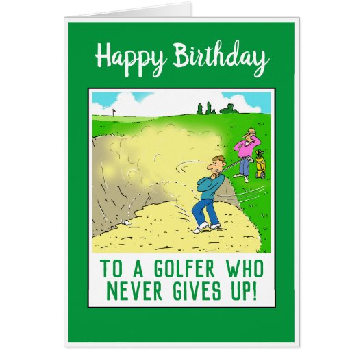 Joyeux Anniversaire à un Golfeur Drôle (Devant)