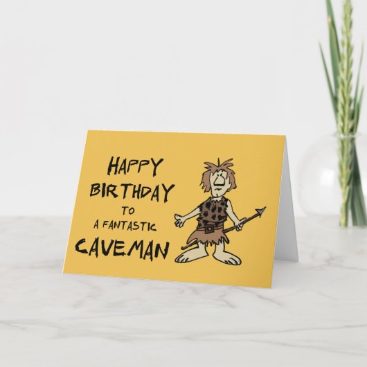 Joyeux anniversaire à une carte de caveman fantast (Devant)