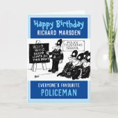Joyeux anniversaire à une carte de policier (Devant)