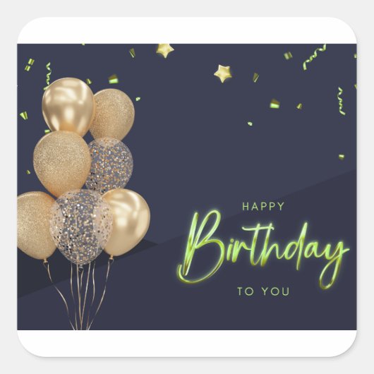 Joyeux anniversaire à vous autocollant (Devant)