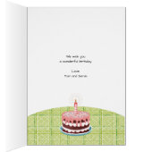 Joyeux anniversaire à vous avec chat, gâteau et bo (Intérieur (Droit))